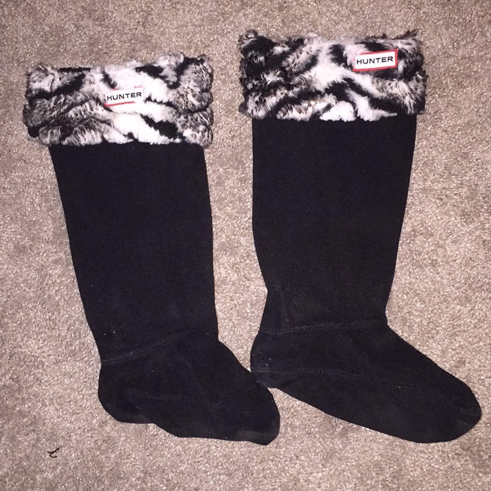 Hunter Boot Socks with Zebra Print Fur Size MM